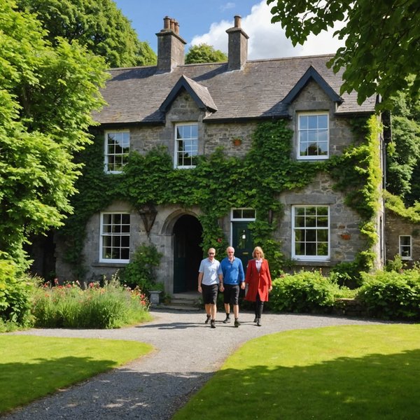 Où peut-on louer une maison de campagne en Irlande avec des visites de châteaux et des cours de danse irlandaise?