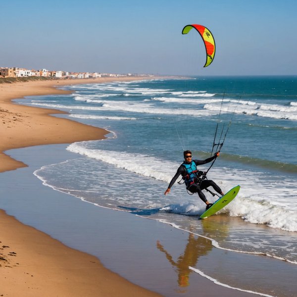 Où trouver les meilleures plages pour le kite surf à Essaouira, Maroc?